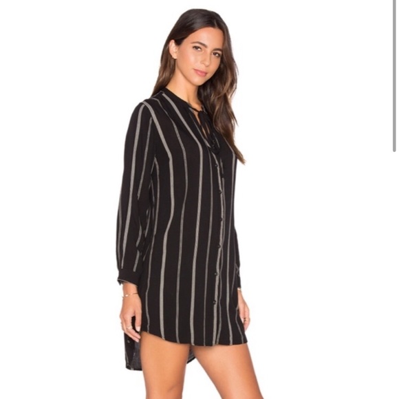 Rails Medium Black, Cream Stephanie Striped Shirt Dress - Picture 6 of 15